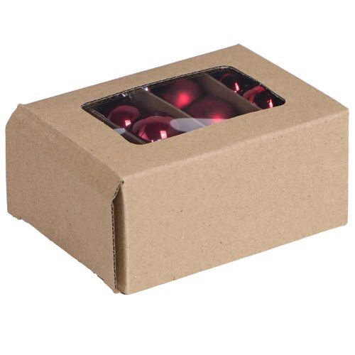 Glasskuler Jul i Bordeaux mix Ø3cm 22 stk | Floristik24.no