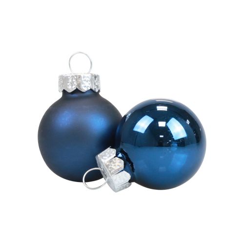 gjenstander Mini julekuler glass blå glasskuler Ø2,5cm 20stk
