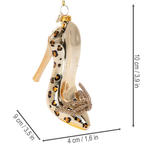 Glass skopynt med leopardmønster juletrepynt 13 cm 2 stk | Floristik24.no