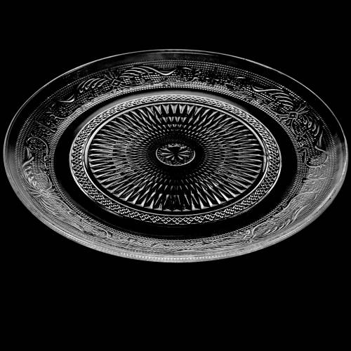 gjenstander Glassplate antikk Ø25,5cm H2cm 6stk