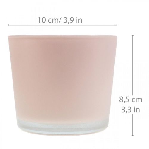gjenstander Blomsterpotte glass plantekasse rosa glassbalje Ø10cm H8,5cm