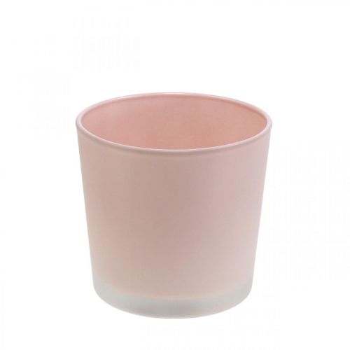 gjenstander Blomsterpotte glass plantekasse rosa glassbalje Ø11,5cm H11cm