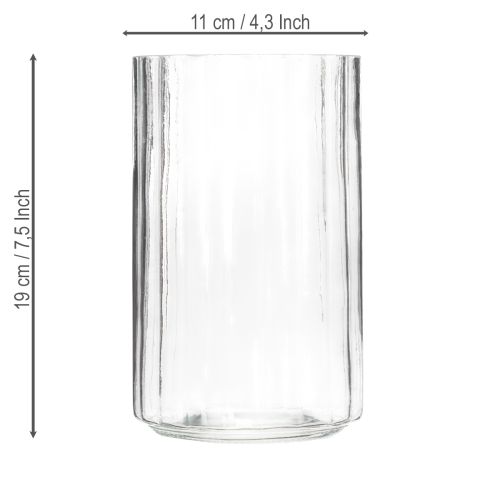 gjenstander Vase med unik stripete struktur, moderne design, 19 cm