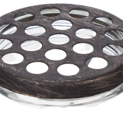 gjenstander Glassflaske i metallkurv, ideell for dekorative detaljer i stuen, 20 cm