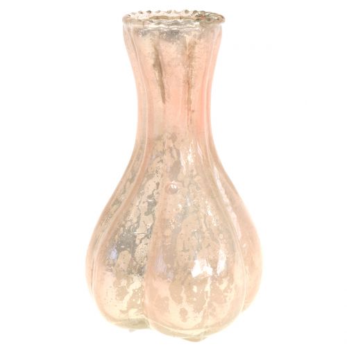 Floristik24 Glassvase bonde sølvrosa H11cm 6stk