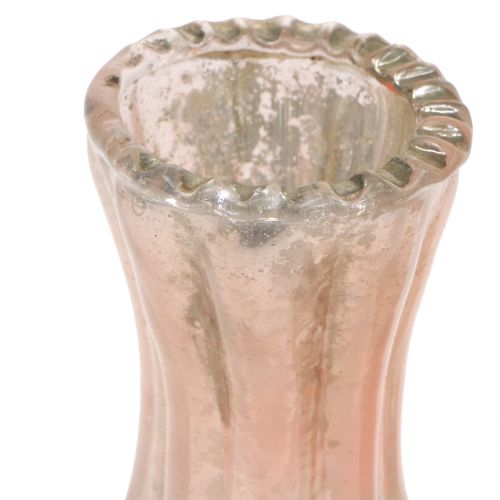 Floristik24 Glassvase bonde sølvrosa H11cm 6stk
