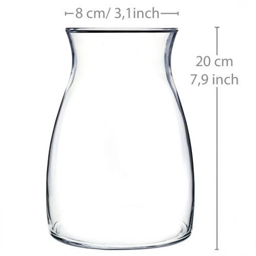 gjenstander Dekorativ glassvase klar blomstervase glass Ø11cm H20cm