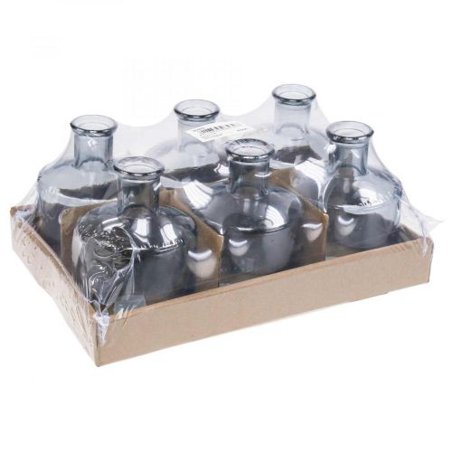 Floristik24 Glassvase apotekflasker dekorativ glass dekorativ vase tonet Ø7cm 6 stk.
