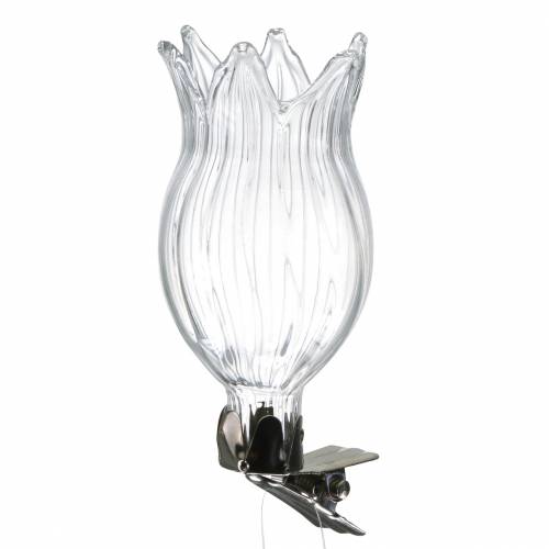 Floristik24 Glassvase med klipsblomst Ø3,3cm H8,5cm klar 4stk