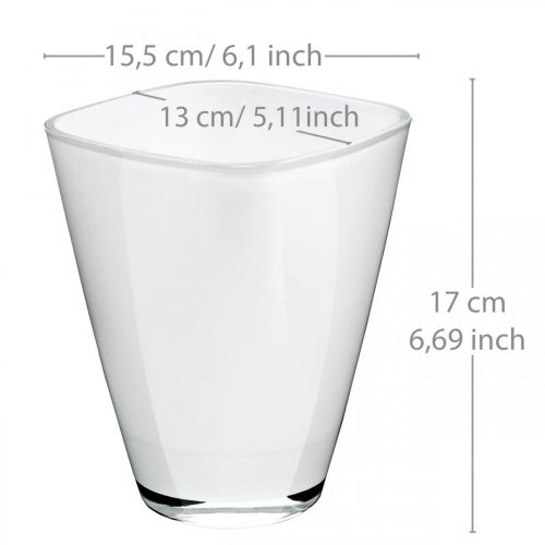 Floristik24 Orkidé plantekasse hvitt glass H17cm B13cm