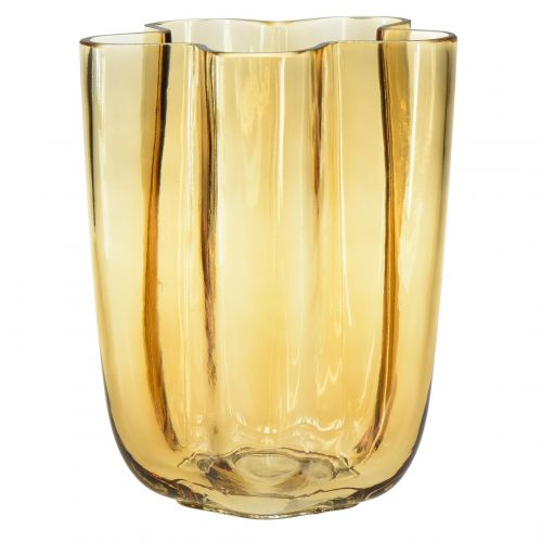 Floristik24 Glassvase brun vase glass lys brun blomst Ø15cm H20cm