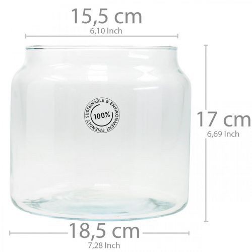 gjenstander Glasslykt, dekorativ vase, lysdekor Ø18,5cm H21cm