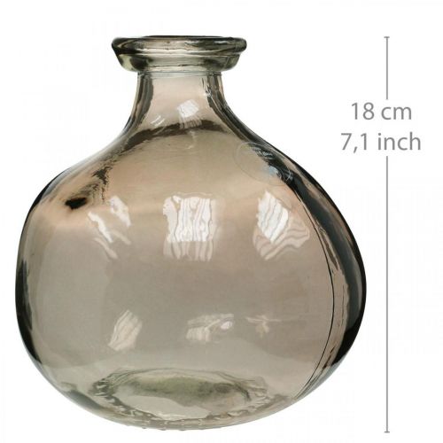 Floristik24 Glassvase rund brun glass dekorasjonsvase rustikk Ø16,5cm H18cm