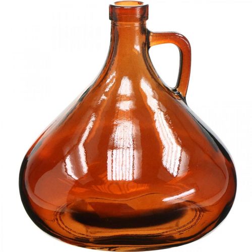 Glassvase vintage look glass dekorasjon brun Ø17cm H18cm