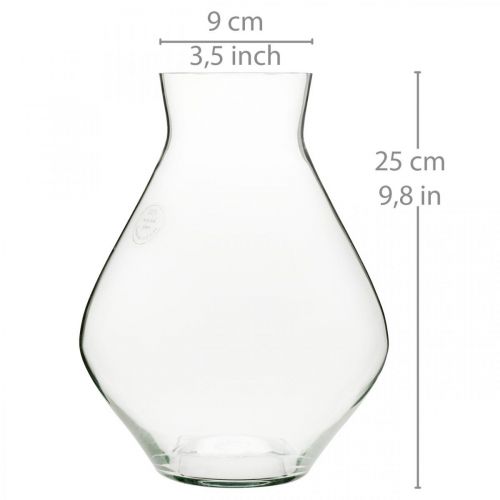gjenstander Blomstervase glass løgformet glassvase klar dekorativ vase Ø20cm H25cm