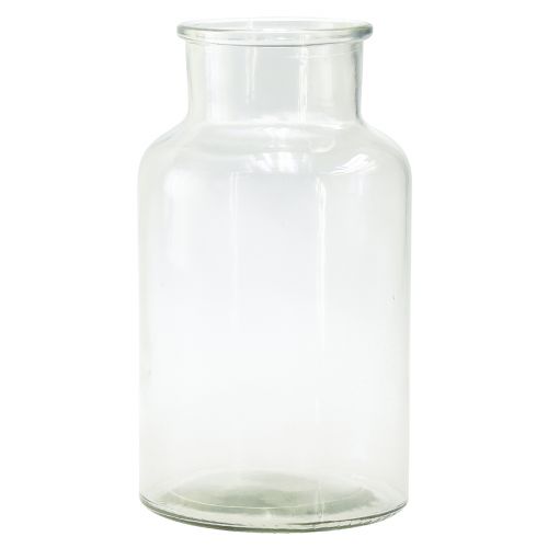 Glassvase dekorativ flaske farmasøyt glass retro Ø14cm H25cm