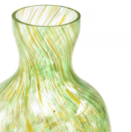 gjenstander Glassvase glass dekorativ blomstervase grønn gul Ø10cm H18cm
