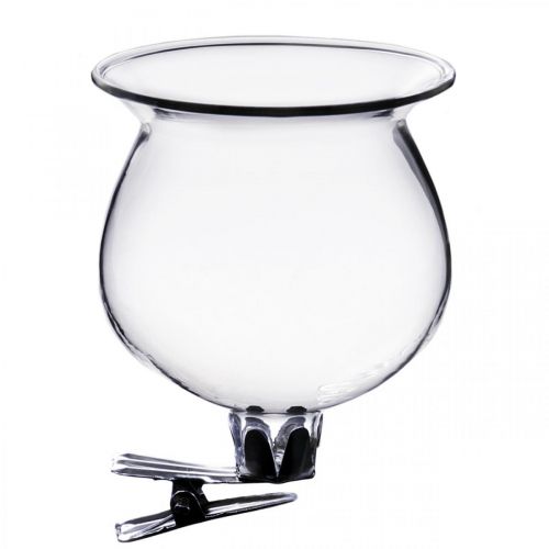 Floristik24 Vaseklokke i glass med klips klar Ø5,5cm H6cm 4stk