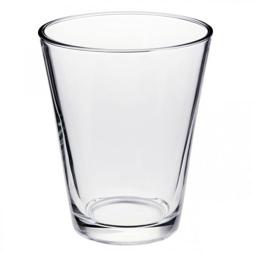 Floristik24 Glass Vase Konisk Klar Ø14cm H17,5cm