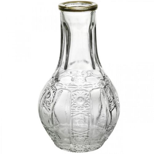 Floristik24 Glassvase krystalllook, blomstervase med gullkant Ø6,5 cm H11,5 cm