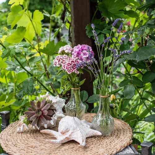 Floristik24 Glassvase krystalllook, blomstervase med gullkant Ø6,5 cm H11,5 cm