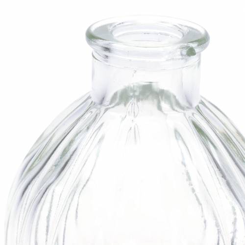 Floristik24 Dekorativ glassvase med riller Ø6,8cm H7,7cm 6 stk