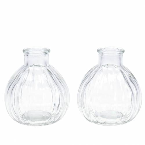Floristik24 Dekorativ glassvase med riller Ø6,8cm H7,7cm 6 stk
