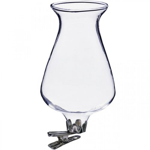 Floristik24 Glassvase tulipan med klips Ø5,9cm H11cm klar 4stk