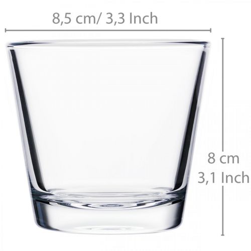 Floristik24 Glassvase klar Ø8,5cm H8cm 6stk