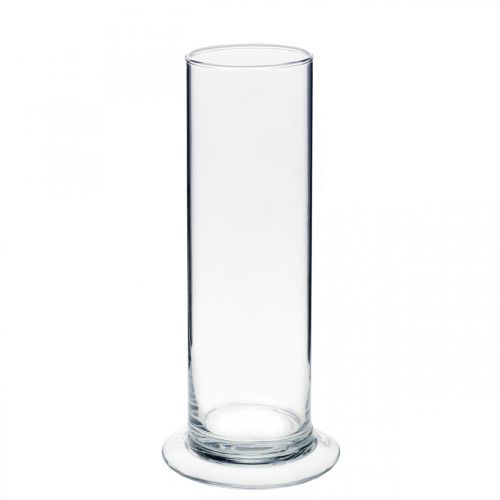 gjenstander Glassvase med fot Klar Ø6cm H20cm