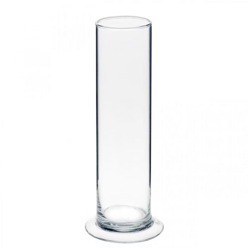 gjenstander Glassvase med fot Klar Ø6cm H25cm