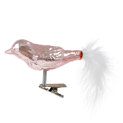 Floristik24 Glassfugl på klips 8cm assortert. 3 stk