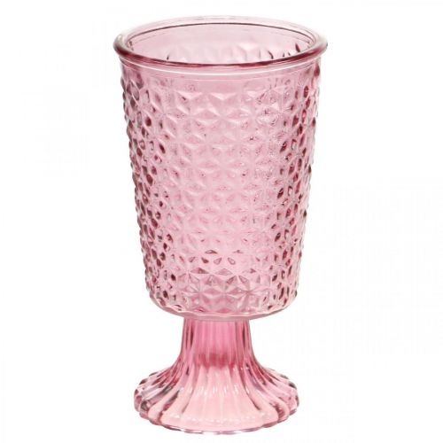 Floristik24 Lysekopp, koppeglass, lykt, glassdekorasjon Ø10cm H18,5cm