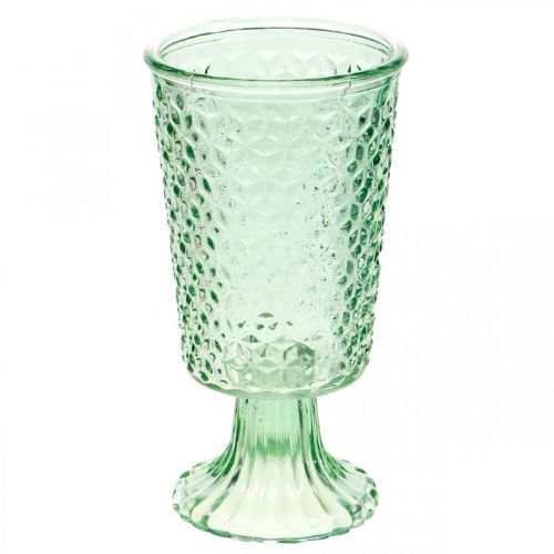 Floristik24 Glasslykt, koppeglass med base, glasskar Ø10cm H18,5cm