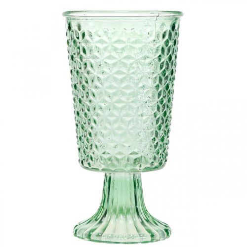 Floristik24 Glasslykt, koppeglass med base, glasskar Ø10cm H18,5cm