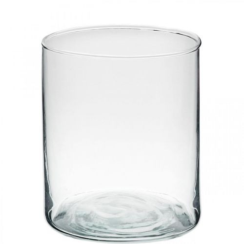 Rund glassvase, klar glass sylinder Ø9cm H10,5cm