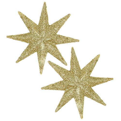 Glitter stjerne gull Ø10cm 12stk