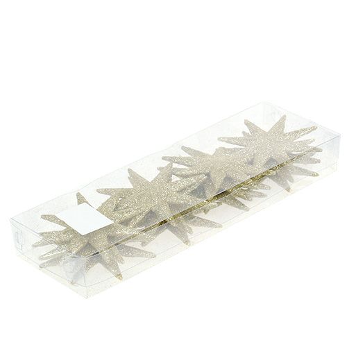 Floristik24 Glitter stjerne gull Ø10cm 12stk