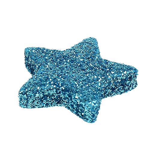 Floristik24 Glitter stjerne turkis 2,5cm 100stk