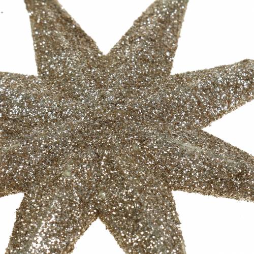 gjenstander Dekorativ stjerneglitter champagne 10cm 12stk