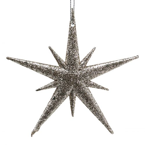 Floristik24 Glitter stjerne lys gull 13cm 12stk