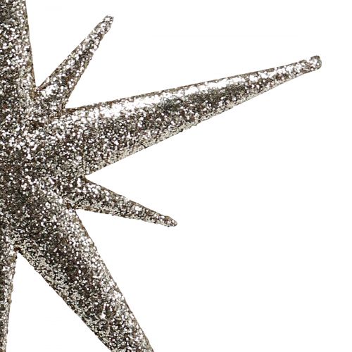 Floristik24 Glitter stjerne lys gull 13cm 12stk