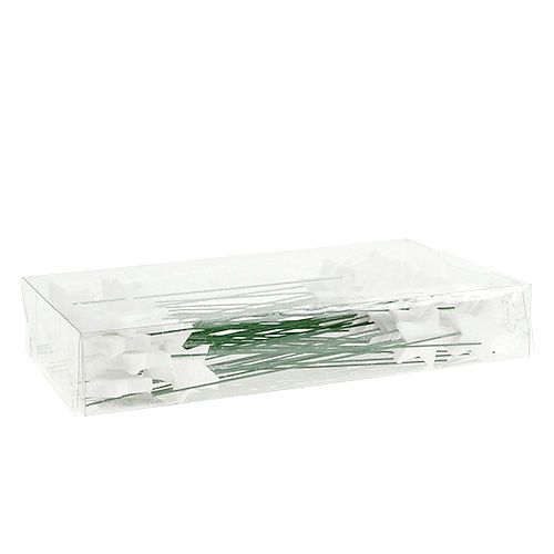 Floristik24 Glitterstjerne på tråd hvit 4cm L22cm 60stk