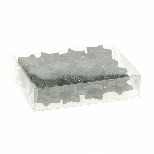 Floristik24 Stjerne glittergrønn 2,5cm 48 stk