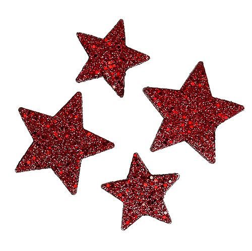 Floristik24 Glitterstjerner for å drysse Bordeaux 4-5cm 40stk