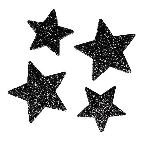 Glitterstjerner svart 4-5cm 40stk | Floristik24.no