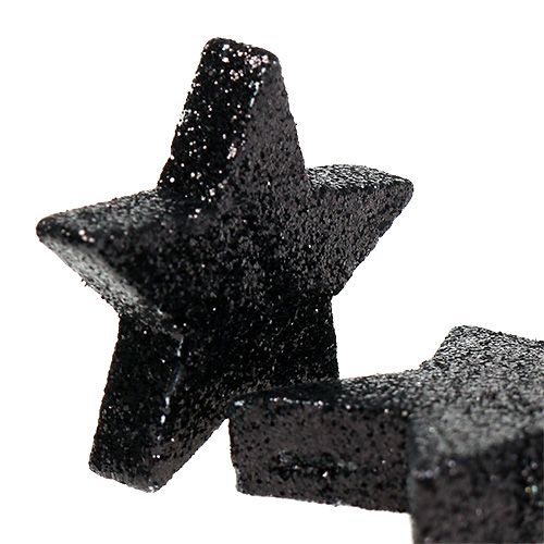 Glitterstjerner svart 4-5cm 40stk | Floristik24.no