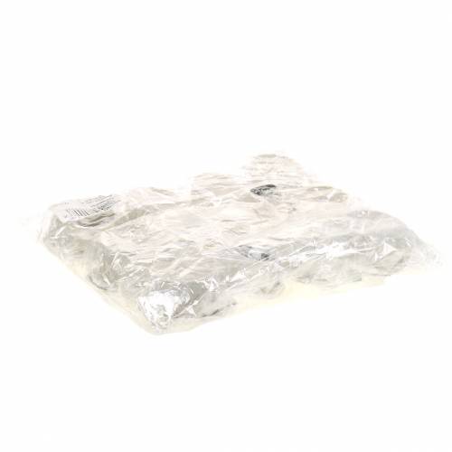 Floristik24 Juletrepynt kopp hvit glitter 8cm 12stk