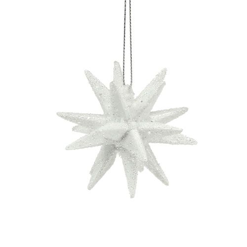 Floristik24 Glitterstjerner hvite 7,5cm 8stk