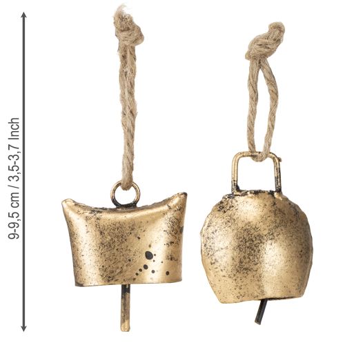 gjenstander Juletrepynt, metallklokker, vintage designdekorasjon